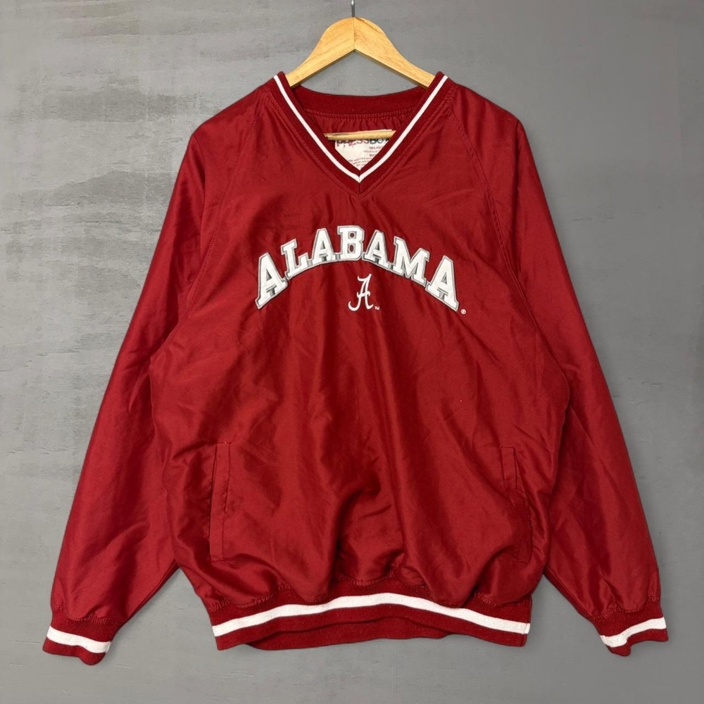Vintage Alabama Crimson Tide Windbreaker Red V-Neck‎ Pullover Large